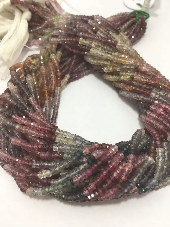 On Sale 3.5 Mm Natural Multi Spinel Micro Faceted Rondelle Bead Strand / Gemstone Beads / Wholesale Multi Spinel Beads / Faceted Rondelle