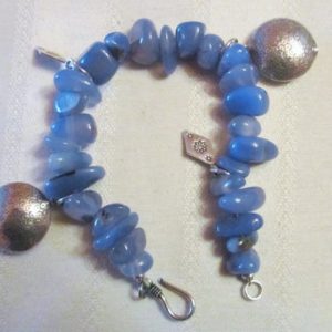 Shop Blue Chalcedony Bracelets! Sterling Silver Blue Chalcedony Bracelet | Natural genuine Blue Chalcedony bracelets. Buy crystal jewelry, handmade handcrafted artisan jewelry for women.  Unique handmade gift ideas. #jewelry #beadedbracelets #beadedjewelry #gift #shopping #handmadejewelry #fashion #style #product #bracelets #affiliate #ad
