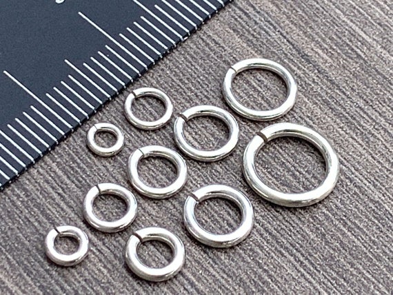 Sterling Silver Open Jump Rings: 2-6.4mm, 16-20 Gauge