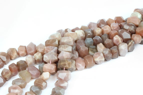Aa Grade Sunstone Beads,red Sunstone Beads,center Drilled Beads,nugget Beads,faceted Nuggets,semiprecious Beads,gem Beads  - 16" Strand