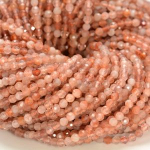 Shop Sunstone Faceted Beads! 3MM Sunstone Gemstone Micro Faceted Round Grade Aa Beads 15.5inch WHOLESALE (80010174-A194) | Natural genuine faceted Sunstone beads for beading and jewelry making.  #jewelry #beads #beadedjewelry #diyjewelry #jewelrymaking #beadstore #beading #affiliate #ad
