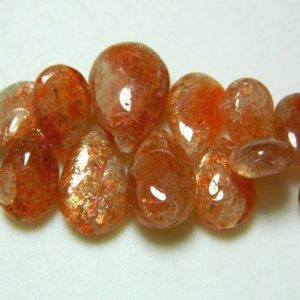 Shop Sunstone Bead Shapes! 15x10mm To 18x11mm Each Each Sunstone Plain Pear Briolettes, Sunstone Pear Beads, 15 Pcs Sunstone Plain Briolettes For Jewelry | Natural genuine other-shape Sunstone beads for beading and jewelry making.  #jewelry #beads #beadedjewelry #diyjewelry #jewelrymaking #beadstore #beading #affiliate #ad