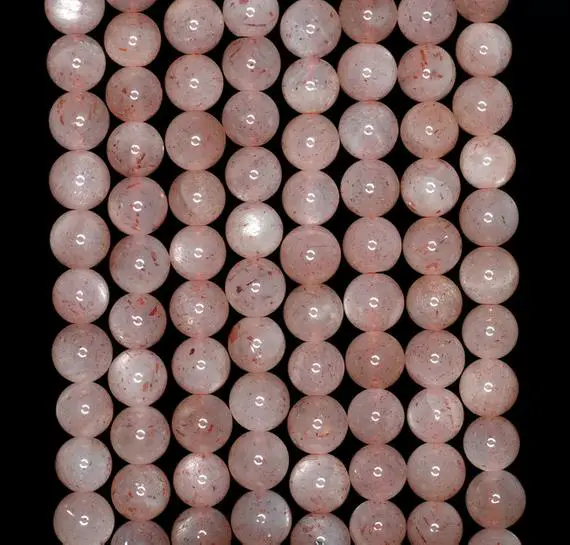 5-6mm Orange Sunstone Gemstone Light Grade Aa Flash Orange Round 5-6mm Loose Beads 15.5 Inch Full Strand (80000356-783)