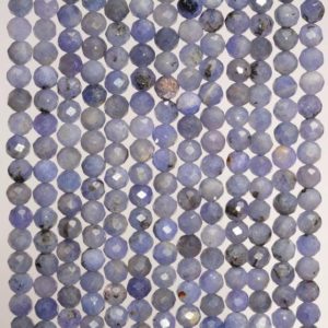 Shop Tanzanite Faceted Beads! 3mm Tanzanite Gemstone Grade AA Micro Faceted Round Beads 15 inch Full Strand (80007415-A260) | Natural genuine faceted Tanzanite beads for beading and jewelry making.  #jewelry #beads #beadedjewelry #diyjewelry #jewelrymaking #beadstore #beading #affiliate #ad