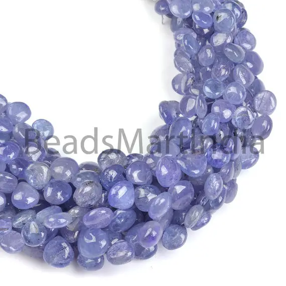 Tanzanite Plain Heart Beads, Tanzanite Smooth Beads, Tanzanite Beads, Tanzanite Heart(6-9) Beads, Tanzanite Plain Beads,blue Tanzanite Beads