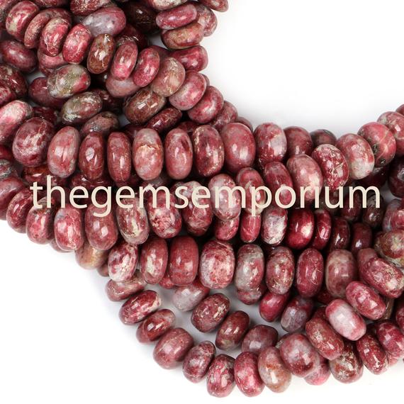 8-10mm Aaa Thulite Rondelle Beads, Norway Origin 8-10mm Aaa Thulite Rondelle Beads, Norway Origin