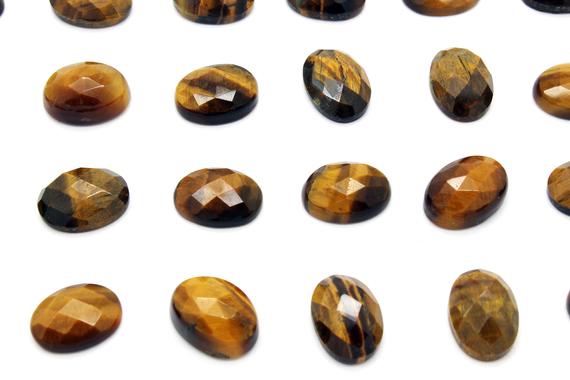 Oval Tiger Eye Cabochon,faceted Cabochons,tiger Eye Gemstone,oval Gemstone,oval Cabochons,craft Supplies,craft Jewelry - Aa Grade - 1 Pc