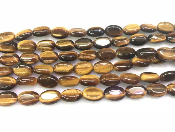 Genuine Yellow Tiger Eyes Oval Natural Grade A Beads 15 Inch Jewelry Supply Bracelet Necklace Material Support Wholesale