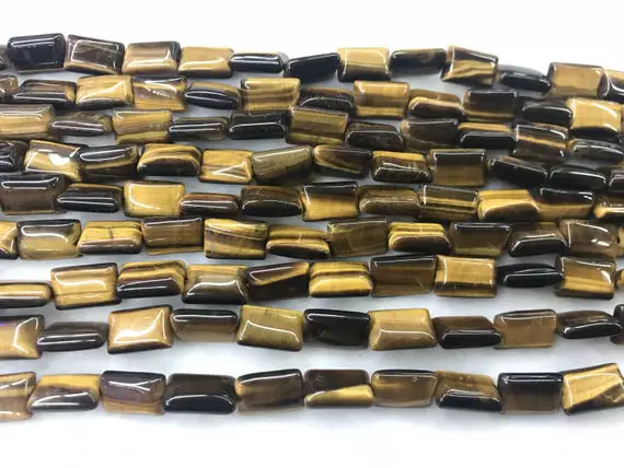 Genuine Yellow Tiger Eyes Rectangle Natural Grade A Beads 15 Inch Jewelry Supply Bracelet Necklace Material Support Wholesale