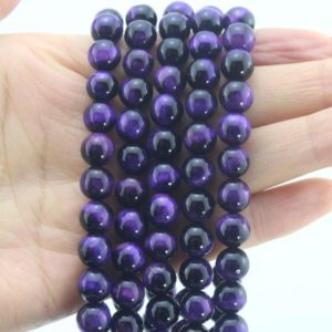 Shop Tiger Eye Round Beads! 8mm PurpleTiger Eye Beads,Smooth Round Tiger Eye Beads,Yellow Gemstone Beads, jewelry making,wholesale beads,full strand-15.5inches–NC146 | Natural genuine round Tiger Eye beads for beading and jewelry making.  #jewelry #beads #beadedjewelry #diyjewelry #jewelrymaking #beadstore #beading #affiliate #ad