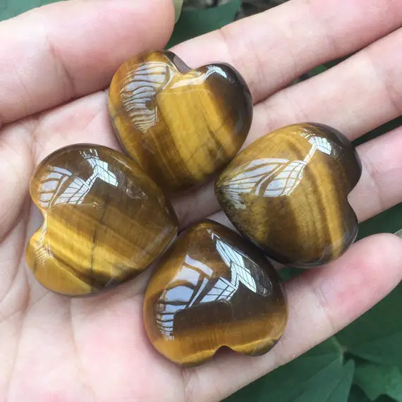 Tiger's Eye Heart Stone 40mm