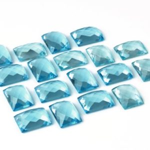 Shop Topaz Stones & Crystals! Lab created topaz,blue topaz cabochon,faceted cabochon,rectangular cabochon,13x18mm stone,large cabochon,blue cabochon,wholesale cabochons | Natural genuine stones & crystals in various shapes & sizes. Buy raw cut, tumbled, or polished gemstones for making jewelry or crystal healing energy vibration raising reiki stones. #crystals #gemstones #crystalhealing #crystalsandgemstones #energyhealing #affiliate #ad