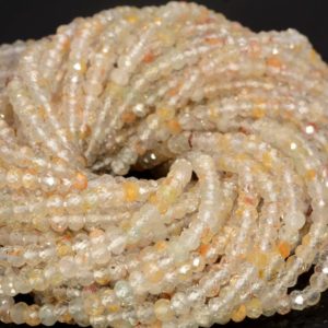 Shop Topaz Faceted Beads! 3x2MM Yellow White Topaz Gemstone Grade AAA Micro Faceted Rondelle Beads 16 inch Full Strand BULK LOT 1,2,6,12 and 50(80010002-A201) | Natural genuine faceted Topaz beads for beading and jewelry making.  #jewelry #beads #beadedjewelry #diyjewelry #jewelrymaking #beadstore #beading #affiliate #ad