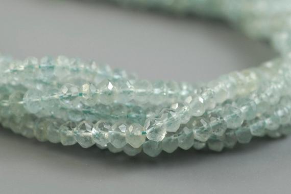 4x2mm Sky Blue Topaz Gemstone Grade A Faceted Rondelle Loose Beads 13 Inch Full Strand (90184359-852)