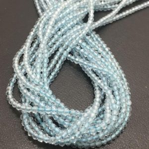 Shop Topaz Faceted Beads! Blue Topaz Micro Faceted Rondelle 2 to 2.5 mm Bead Strand Sale / Precious Beads Sale / Blue Topaz Strand Wholesale / Rondelle Topaz | Natural genuine faceted Topaz beads for beading and jewelry making.  #jewelry #beads #beadedjewelry #diyjewelry #jewelrymaking #beadstore #beading #affiliate #ad