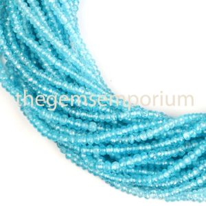 Shop Topaz Faceted Beads! Sky Blue Topaz Cubic Zirconia Faceted Rondelle Beads, Blue Topaz Zirconia Rondelle, Zirconia Rondelle Beads, Zirconia Rondelle | Natural genuine faceted Topaz beads for beading and jewelry making.  #jewelry #beads #beadedjewelry #diyjewelry #jewelrymaking #beadstore #beading #affiliate #ad