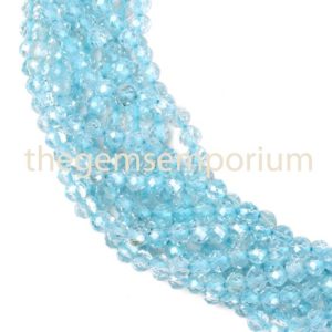 Shop Topaz Faceted Beads! Sky Blue Topaz Faceted Round Shape Beads, Topaz Faceted Beads, Blue Topaz Round Beads, Topaz Beads, Blue Topaz Beads | Natural genuine faceted Topaz beads for beading and jewelry making.  #jewelry #beads #beadedjewelry #diyjewelry #jewelrymaking #beadstore #beading #affiliate #ad