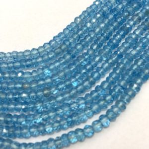 Shop Topaz Faceted Beads! Swiss Blue Topaz Micro Faceted Rondelle Beads, 3.5mm to 4mm, 13 inches,  Rondelle Beads,Blue Beads, Gemstone Beads, Topaz Beads | Natural genuine faceted Topaz beads for beading and jewelry making.  #jewelry #beads #beadedjewelry #diyjewelry #jewelrymaking #beadstore #beading #affiliate #ad