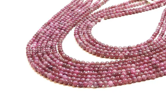 Chinese Tourmaline,round Beads,semiprecious Beads,gemstone Beads,tourmaline Beads,stone Beads,natural Tourmaline Beads  - 16" Full Strand