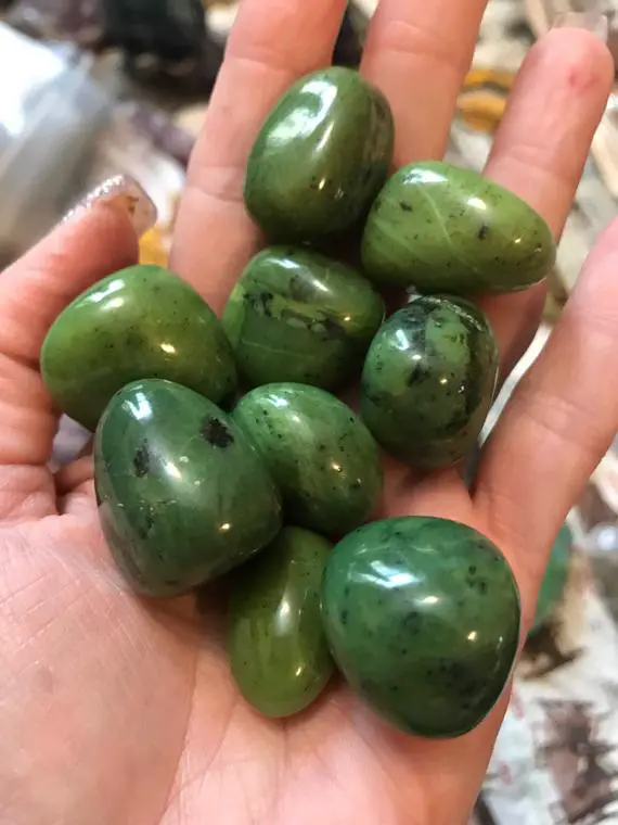 Tumbled Green Jade Stone - Nephrite Jade Canada  And Jadeite From Myanmar - 11lb Lapidary Block - Healing Crystal