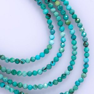 Shop Turquoise Faceted Beads! Turquoise faceted round strand 16" turquoise line for jewelry making 3 mm turquoise beads | Natural genuine faceted Turquoise beads for beading and jewelry making.  #jewelry #beads #beadedjewelry #diyjewelry #jewelrymaking #beadstore #beading #affiliate #ad