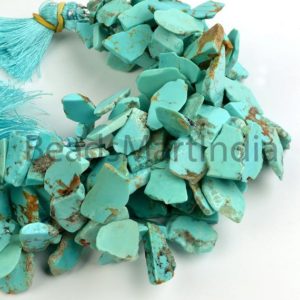 Shop Turquoise Bead Shapes! 11X15-17X23 MM Natural Turquoise Smooth Slices Shape Beads, Turquoise Fancy Shape Gemstone, Turquoise Plain Beads, Turquoise Smooth Beads | Natural genuine other-shape Turquoise beads for beading and jewelry making.  #jewelry #beads #beadedjewelry #diyjewelry #jewelrymaking #beadstore #beading #affiliate #ad