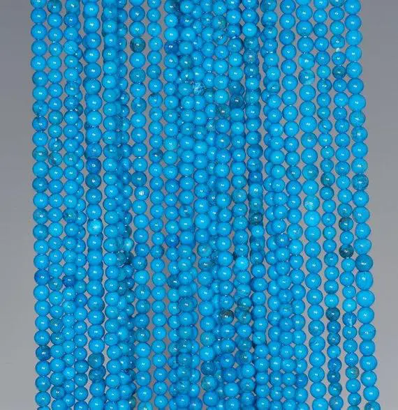 2mm Turquoise Gemstone Grade Aaa Blue Round 2mm Loose Beads 16 Inch Full Strand (80002986-170-e)