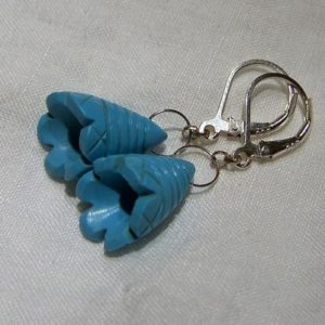 Shop Turquoise Stones & Crystals! Carved Turquoise  briolette, sterling silver bail,   sterling silver leverback  earwire | Natural genuine stones & crystals in various shapes & sizes. Buy raw cut, tumbled, or polished gemstones for making jewelry or crystal healing energy vibration raising reiki stones. #crystals #gemstones #crystalhealing #crystalsandgemstones #energyhealing #affiliate #ad