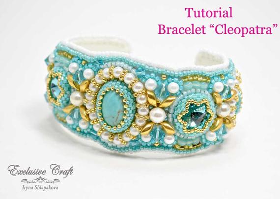 Tutorial Bead Embroidered Cuff Bracelet, Beginners Beading Tutorial, Beading Tutorial, Seed Beads Tutorial, Beading Pattern, Pdf Tutorial