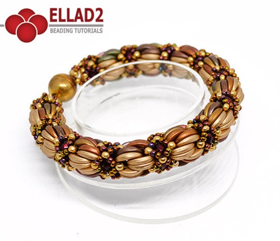 Tutorial Saba Bracelet - Beading Tutorial, Beading Pattern, Instant Download, Ellad2