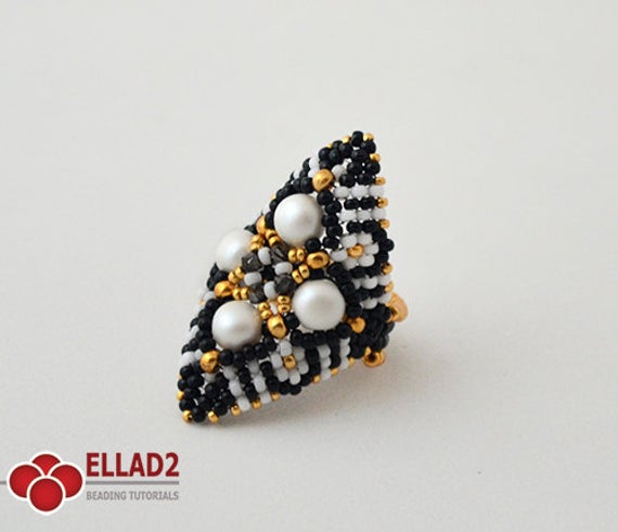 Tutorial Zazu Ring-beading Tutorial, Beading Pattern,jewelry Tutorial,ellad2