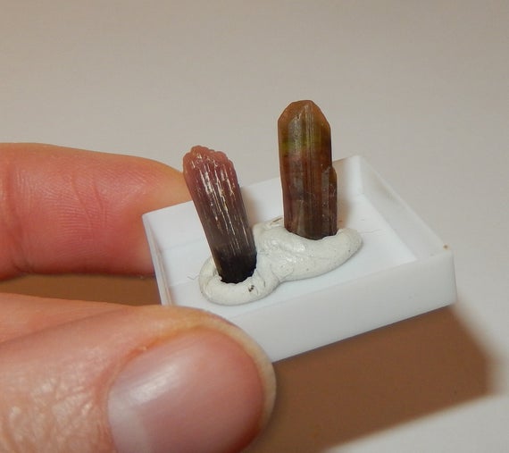 Two Watermelon Tourmaline Crystals - Small