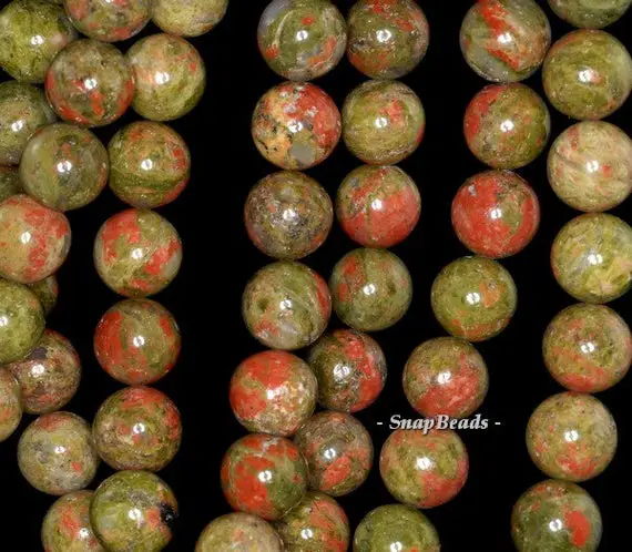 12mm Natural Unakite Gemstone Aaa Green Round Loose Beads 15.5 Inch Full Strand (90148748-241)
