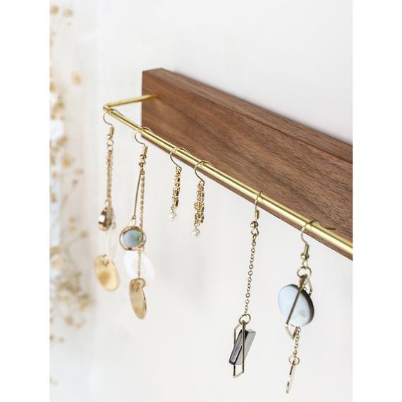 Wall Jewelry Rack, Wood Jewelry Rack, Wall Jewelry Hanger, Wood Jewelry Display,  Necklace Organizer Wall, Jewelry Wall Organizer