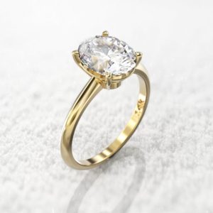 3 carat Celebrity Oval White Sapphire Engagement Ring, oval 8 x10mm, 14k Gold Ring Solitaire Ring | Natural genuine Array rings, simple unique alternative gemstone engagement rings. #rings #jewelry #bridal #wedding #jewelryaccessories #engagementrings #weddingideas #affiliate #ad