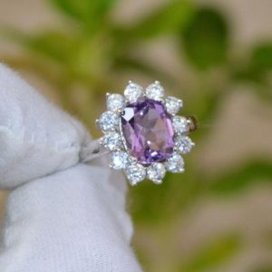 Natural Amethyst Ring – 925 Solid Sterling Silver Ring – White Topaz Ring – Women Ring – Amethyst Engagement Ring – Gift For Her – Size US 6 | Natural genuine Array rings, simple unique alternative gemstone engagement rings. #rings #jewelry #bridal #wedding #jewelryaccessories #engagementrings #weddingideas #affiliate #ad