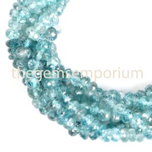 Blue Zircon Faceted Rondelle Beads, Blue Zircon Faceted Beads, Blue Zircon Rondelle Beads, Blue Zircon Beads, Blue Zircon, zircon beads | Natural genuine faceted Zircon beads for beading and jewelry making.  #jewelry #beads #beadedjewelry #diyjewelry #jewelrymaking #beadstore #beading #affiliate #ad