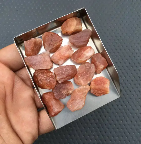 10 Pieces Aaa Grade Raw Size 16-20 Mm, Natural Sunstone Gemstone Crystal,sunstone Raw Stones,sunstone Rough,sunstone Stone Healing Crystal