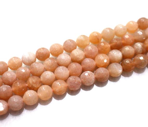 128 Faceted Golden Sunstone Rondelle Beads, 2mm 3mm Golden Sunstone Beads, 15 Inch Per Strand
