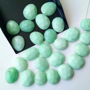 Shop Chrysoprase Bead Shapes! 14-16mm Chrysoprase Rose Cut Cabochons, Drilled Chrysoprase Free Form Shape Rose Cut Flat Back Cabochons, 5 Pcs – PDG274 | Natural genuine other-shape Chrysoprase beads for beading and jewelry making.  #jewelry #beads #beadedjewelry #diyjewelry #jewelrymaking #beadstore #beading #affiliate #ad