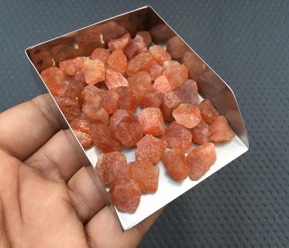 25 Pieces Natural Rough,size 10-12 Mm, Sunstone Raw Crystal Chunk,natural Raw Sunstone Crystal,natural  Sunstone Rough Orange Gemstone Raw