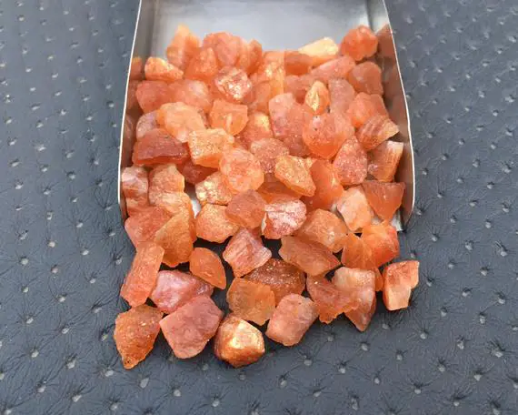 50 Pieces Genuine Raw,size 6-8 Mm, Natural Sparkle Sunstone Gemstone,sunstone Raw Happiness Stone,rough Orange Sunstone Crystal Bulk Rough