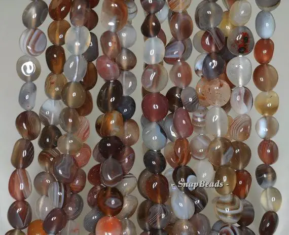 Bostwana Agate Gemstone Grade Aa Pebble Chips 10x7-7x5mm Loose Beads 16 Inch Full Strand (90187041-106b)
