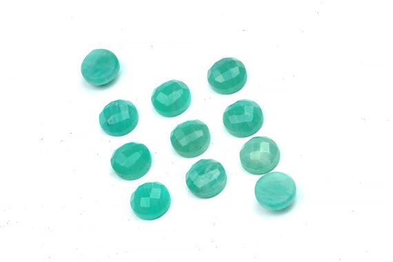 Round Faceted Amazonite,amazonite Cabochon,faceted Cabochons,calibrated Gemstone,wholesale Cabochons,rose Cut Cabochons - Aa Quality