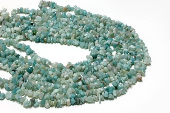 Natural Amazonite Chips,natural Gemstone Beads,semiprecious Beads,loose Beads,chip Beads,long Strand Beads,diy Supplies - Full 32" Strand