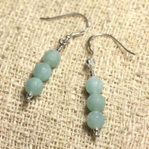 Shop Amazonite Earrings! 925 Silver – 6mm faceted Amazonite earrings | Natural genuine Amazonite earrings. Buy crystal jewelry, handmade handcrafted artisan jewelry for women.  Unique handmade gift ideas. #jewelry #beadedearrings #beadedjewelry #gift #shopping #handmadejewelry #fashion #style #product #earrings #affiliate #ad