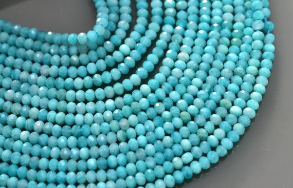 15 Inches Strand Amazonite Faceted Rondelle Beads Strands | Amazonite Rondelle Bead | Amazonite Beads | Amazonite Faceted Beads