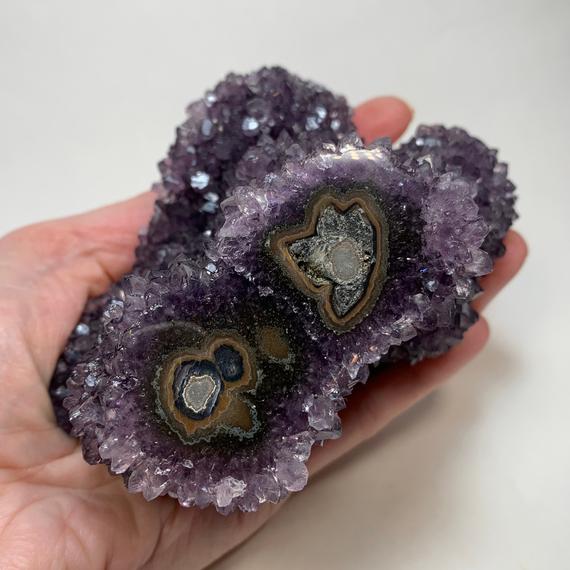 Amethyst Stalactite Eyes - Large Amethyst Crystal - Raw Amethyst Cluster - Collectible - Meditation Crystal - Display - From Uruguay 1.3lb