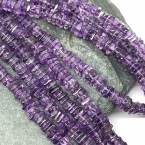 Brazilian Amethyst Rondelle handcut Square Heishi Beads 4-5 mm approx / purple Gemstone beads/ 100% Natural Amethyst | Natural genuine rondelle Amethyst beads for beading and jewelry making.  #jewelry #beads #beadedjewelry #diyjewelry #jewelrymaking #beadstore #beading #affiliate #ad