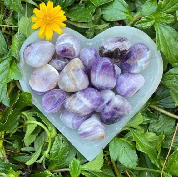 Chevron Amethyst, Dog Tooth Amethyst, Banded Amethyst, Tumbled Stones, Tumble Stone, Amethyst, Tumbled Amethyst, Chevron, Dogtooth, Banded